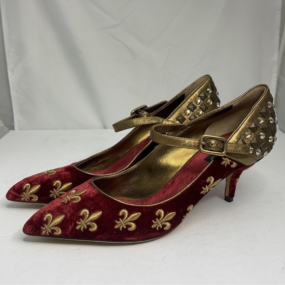 Dolce Gabbana velvet star heels with dust bag - Picture 5 of 7